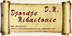Đorđe Mihailović vizit kartica
